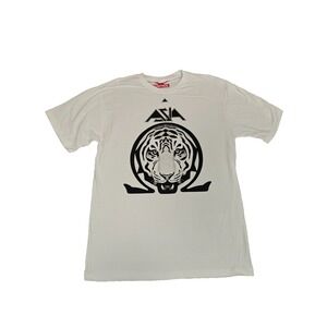 ASIA Band Control Shirt Mens Size XL White Tiger Graphic Logo Rock Concert New